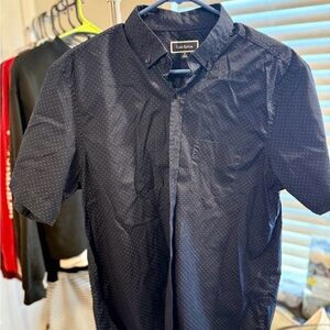 Club Room Navy Polka Dot Short Sleeve Shirt